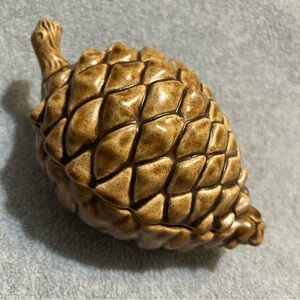 Vintage Ceramic Pinecone Covered Candy Dish
